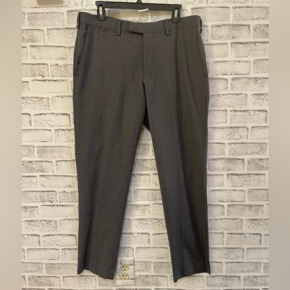 Men’s Woolblend slim fit gray dress pants slacks trousers 34x30